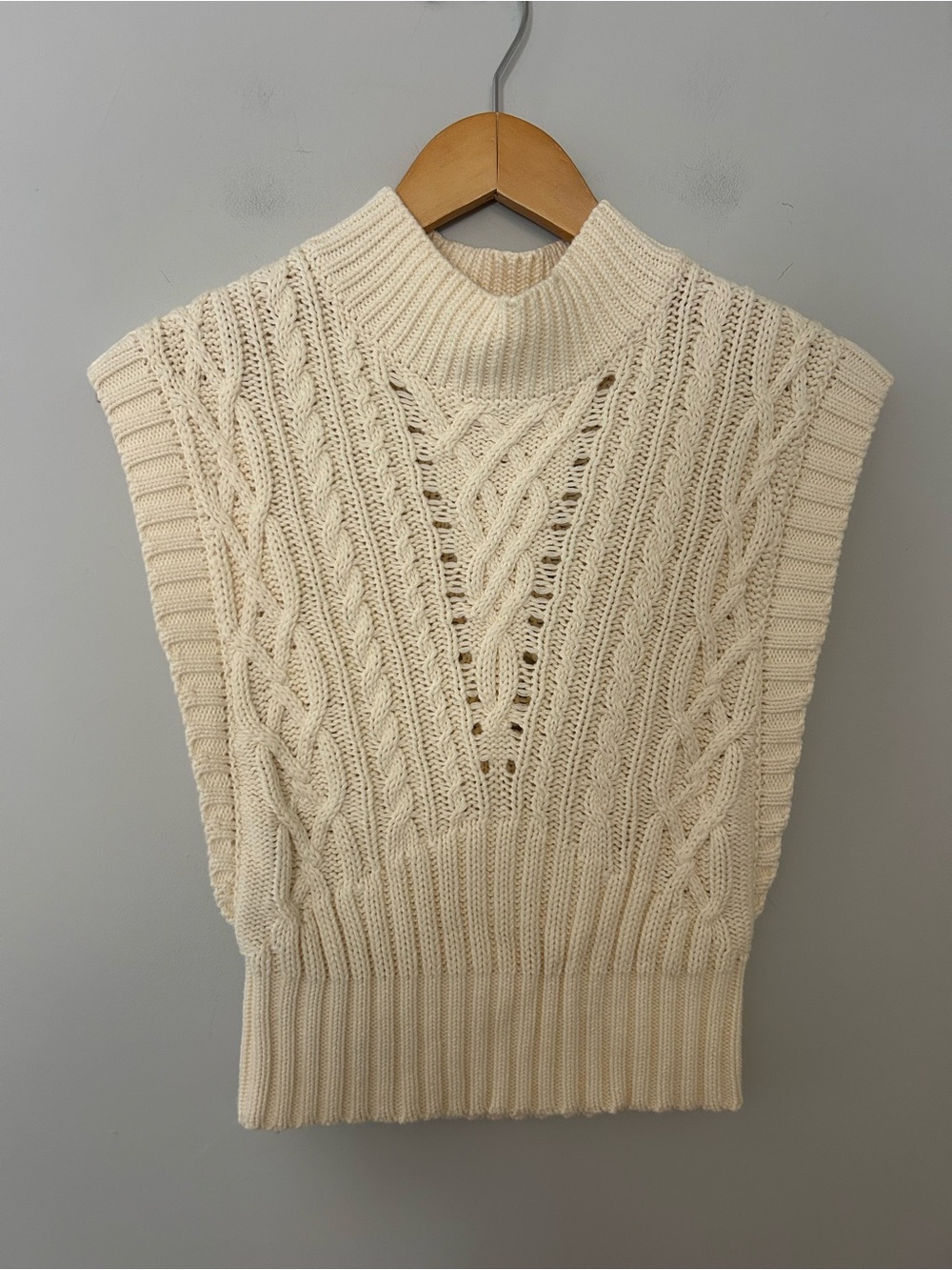 Heartloom Cream Cable-Knit Sweater Vest